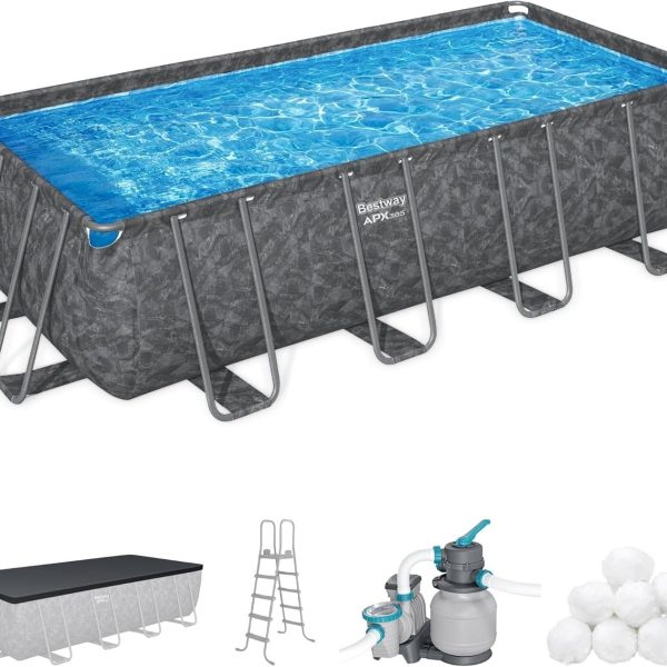 Bestway APX 365 18 x 9 x 52 Rectangular Above Ground Swimming Pool - Image 1