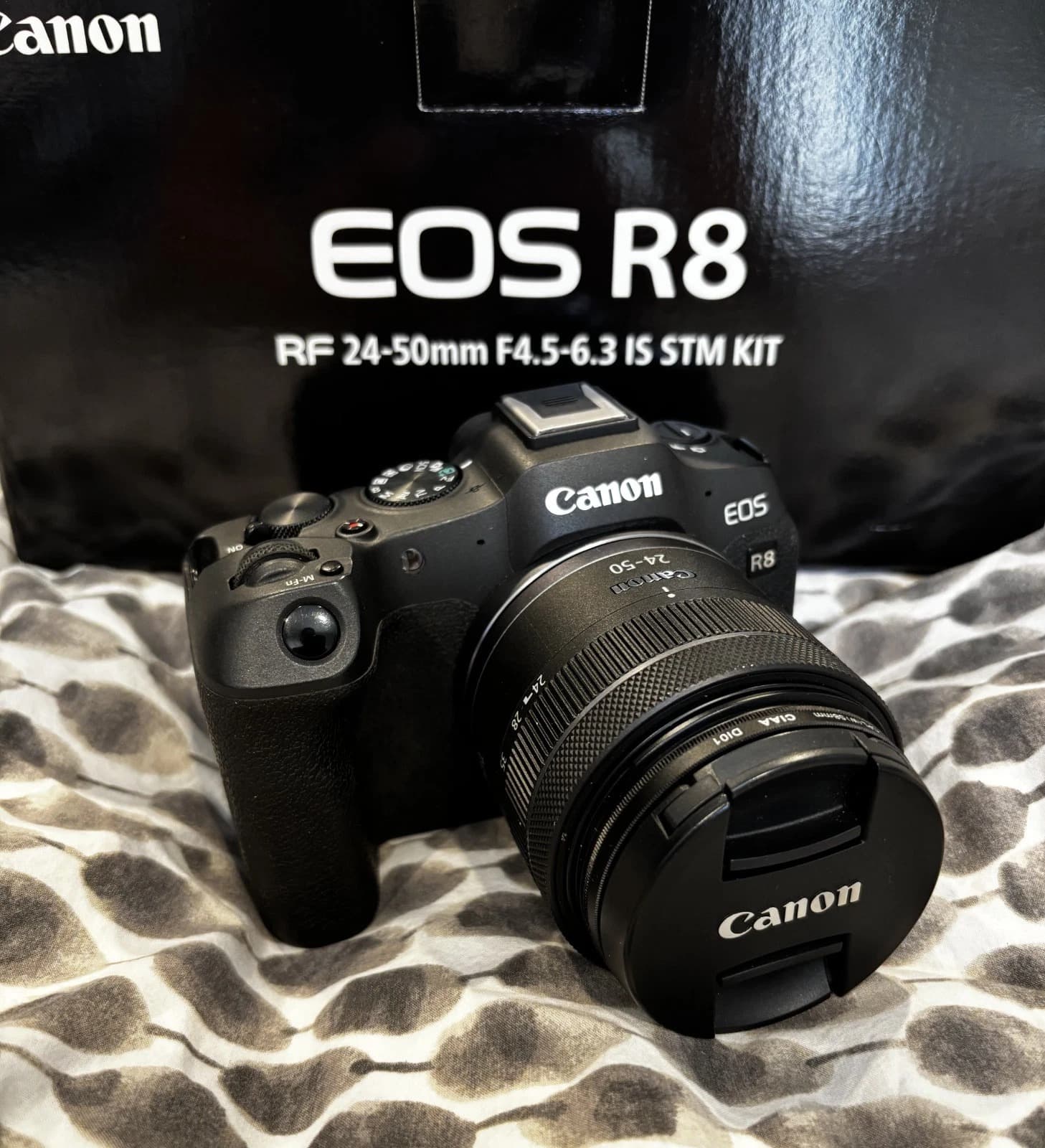 Canon EOS R8 Mirrorless Camera Black Kit with RF 24–50mm f/4.5–6.3 IS Lens + Extra Battery - Image 1