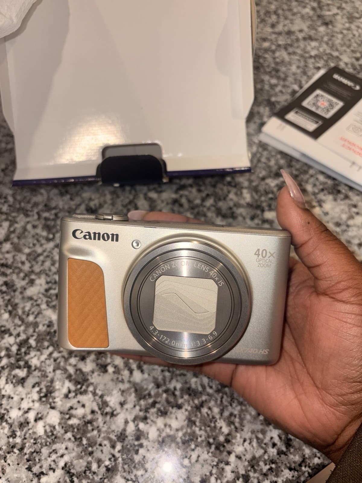 Canon PowerShot SX740 HS 40x Zoom 20.3MP Wi‑Fi Bluetooth 4K Silver Camera - Image 1