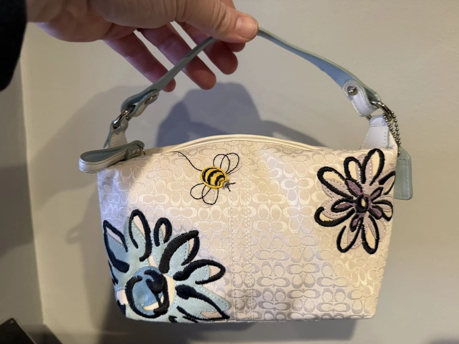 Coach Y2K Vintage 2006 Bumble Bee Spring Floral Patch Canvas Demi Bag - Image 1