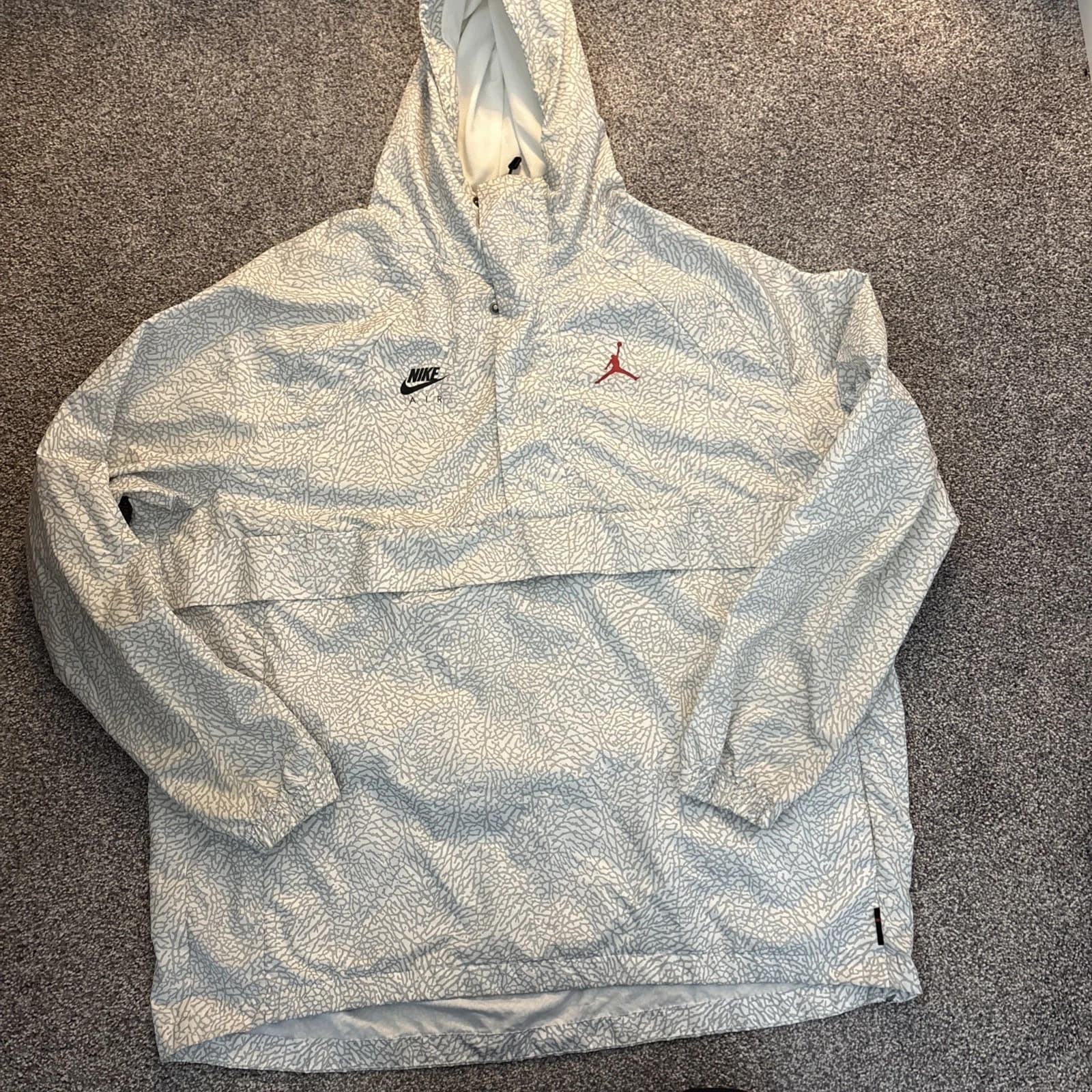 Nike Air Jordan Men's XL Wings Jacket Anorak Windbreaker AJ0428-100 Wht Cement - Image 1