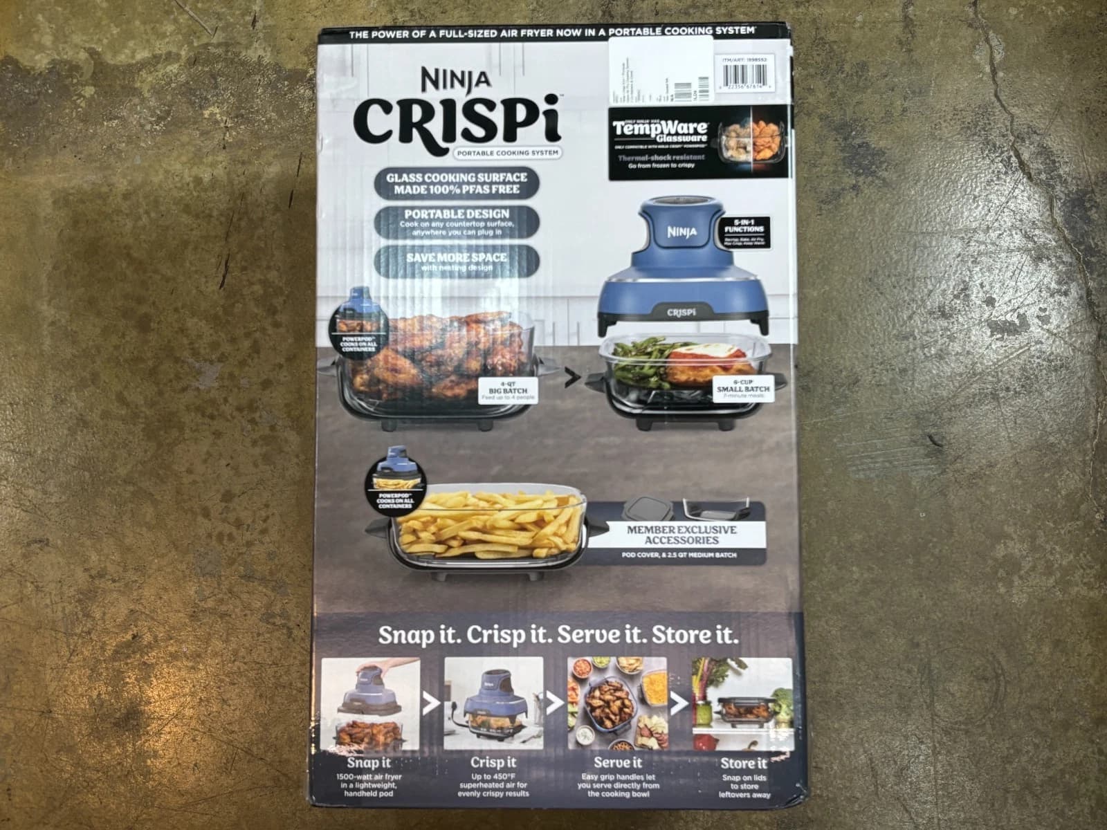 Ninja Crispi 5-in-1 Portable Glass Air Fryer with 3 Containers - Image 1