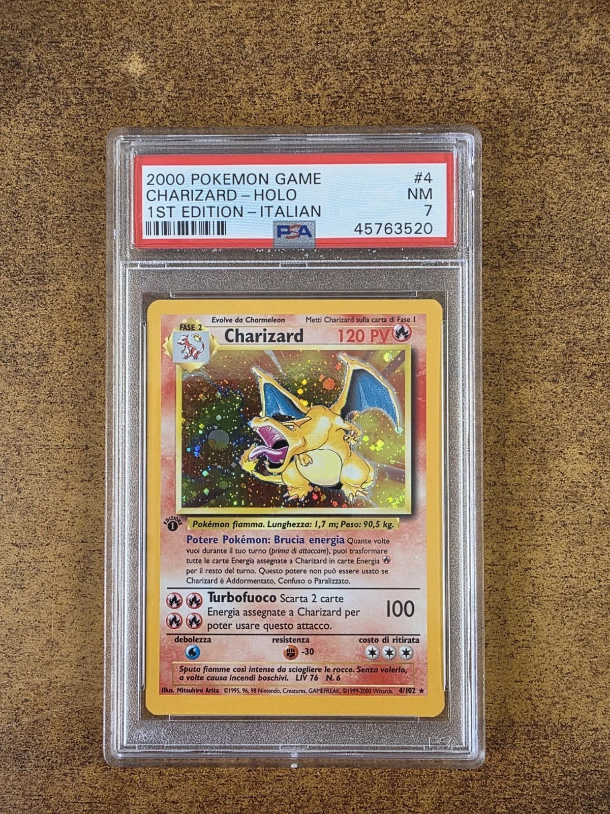 Pokemon Card Charizard Base Set First Edition ITA PSA 7 NM 4/102🔥🇮🇹🔥 - Image 1