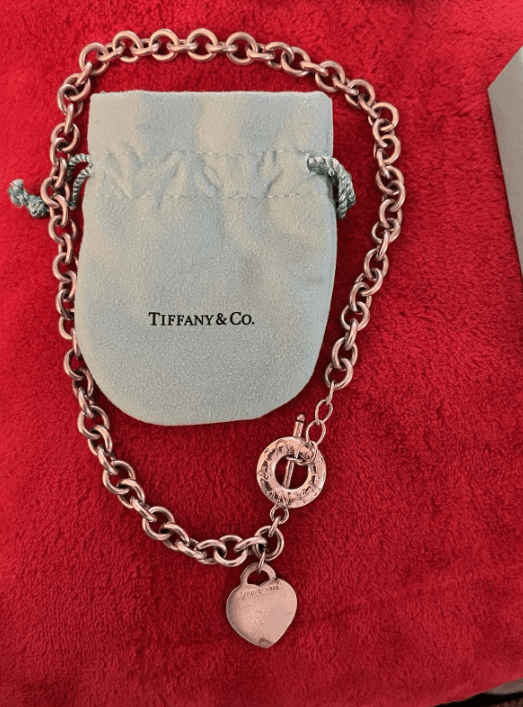 Tiffany & Co. Sterling Silver Heart Tag Toggle Necklace – 18" - Image 1