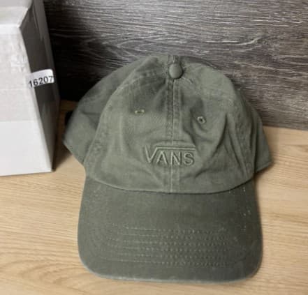 Vans Hat Cap Strap Back Mens Olive Green Dad Cap Embroidered Twill Skate - Image 1