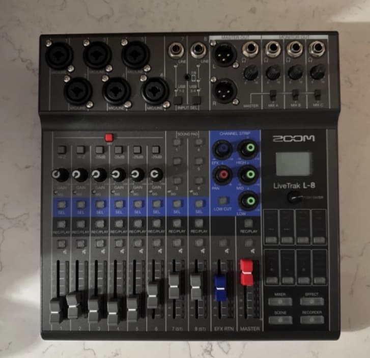 ZOOM LiveTrak L-8 8ch Live Podcast Digital Mixer and Recorder - Image 1